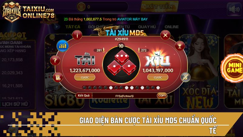 Chuỗi mã MD5 được công khai ngay từ đầu phiên để người chơi kiểm chứng sự xanh chín